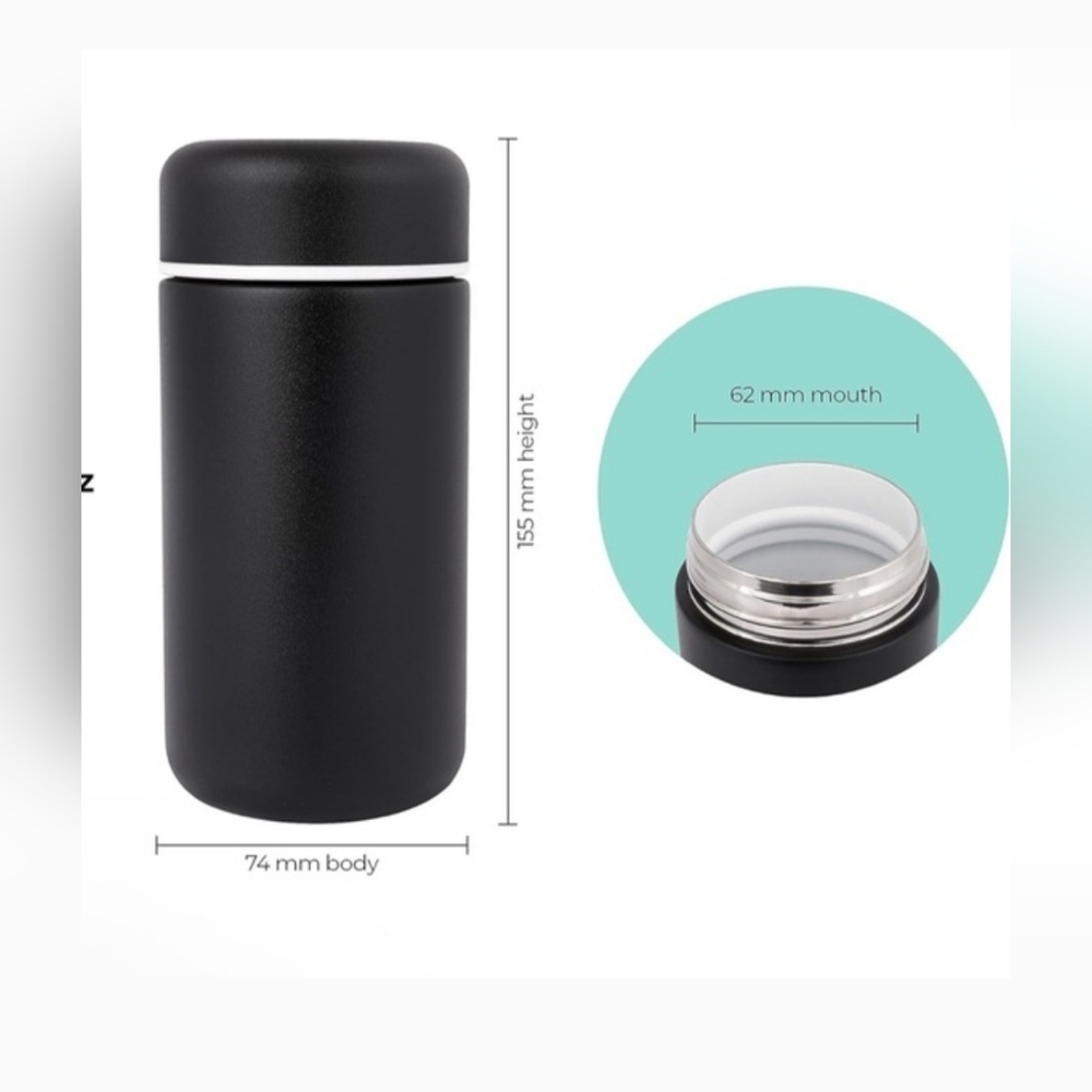 Ceramic Lined Travel Tumbler w/Splash Guard and Leak-Proof Lid-Black 12oz